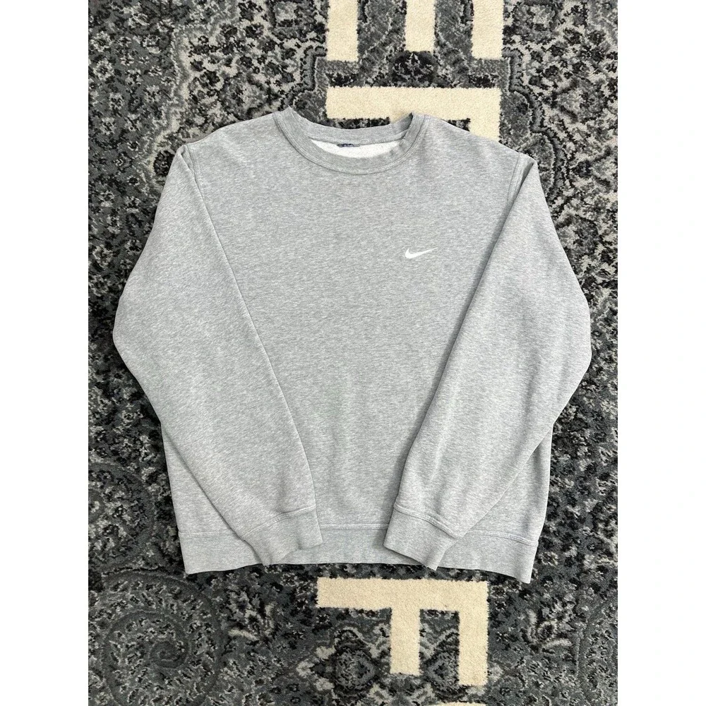 Vintage Mens  Nike Mini Swoosh Y2K Gray Crewneck Sweatshirt Size 2XL